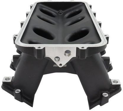 Aeroflow Hi Rise EFI GM LS Cathedral Port Intake Manifold Base, Black Finish   Suit Modular Intake Manifolds