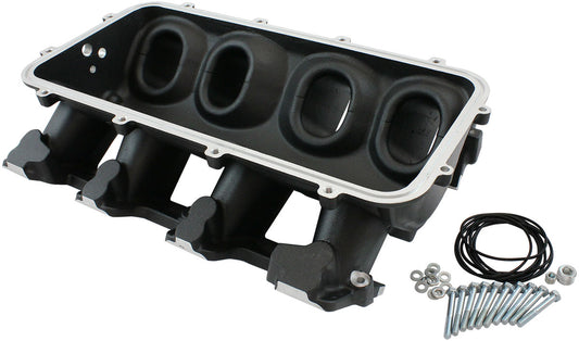 Low Rise NON-EFI GM LSRectangle Port Intake ManifoldBase, Black Finish   Suit Modular Intake Manifolds