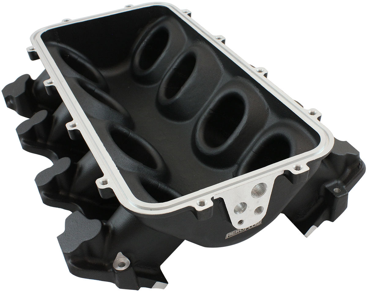 Low Rise NON-EFI GM LSRectangle Port Intake ManifoldBase, Black Finish   Suit Modular Intake Manifolds