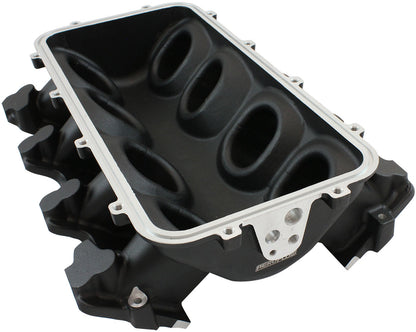 Low Rise NON-EFI GM LSRectangle Port Intake ManifoldBase, Black Finish   Suit Modular Intake Manifolds