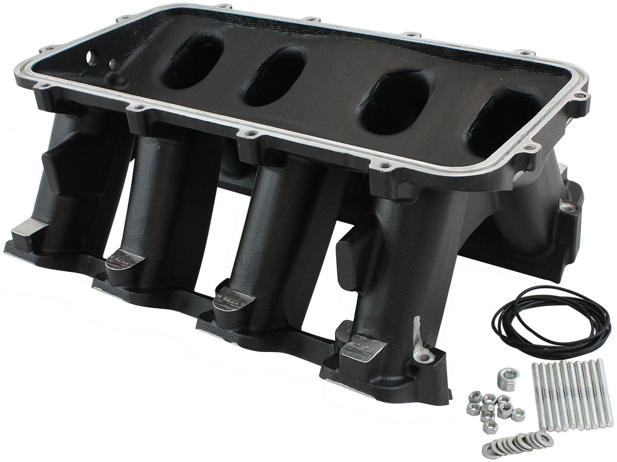Hi Rise NON-EFI GM LS Rectangle Port Intake ManifoldBase, Black Finish   Suit Modular Intake Manifolds