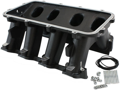Hi Rise NON-EFI GM LS Rectangle Port Intake ManifoldBase, Black Finish   Suit Modular Intake Manifolds