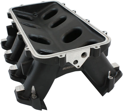 Hi Rise NON-EFI GM LS Rectangle Port Intake ManifoldBase, Black Finish   Suit Modular Intake Manifolds