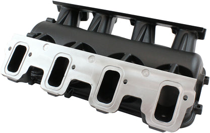 Low Rise EFI GM LS Rectangle Port Intake ManifoldBase, Black Finish   Suit Modular Intake Manifolds