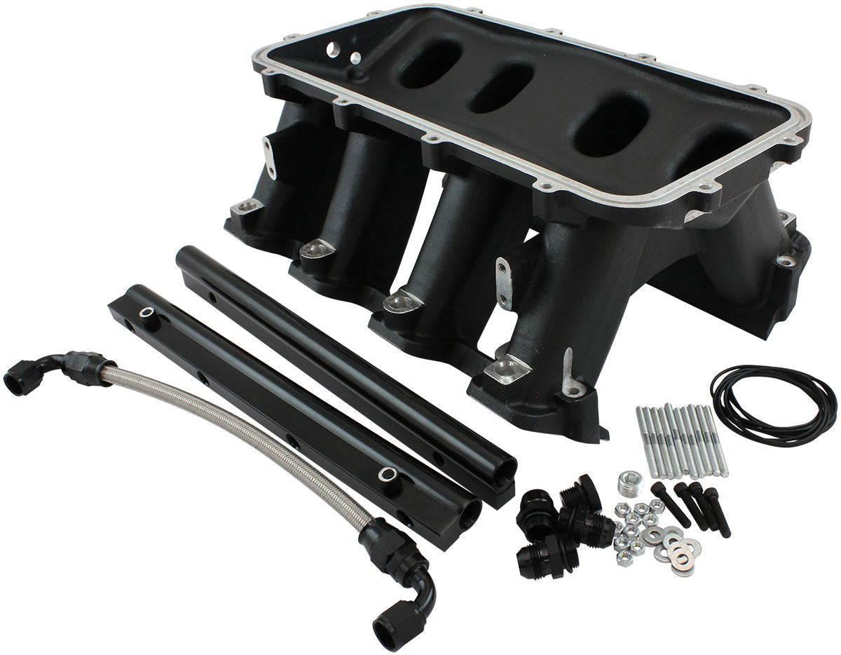 Hi Rise EFI GM LS Rectangle Port Intake ManifoldBase, Black Finish   Suit Modular Intake Manifolds