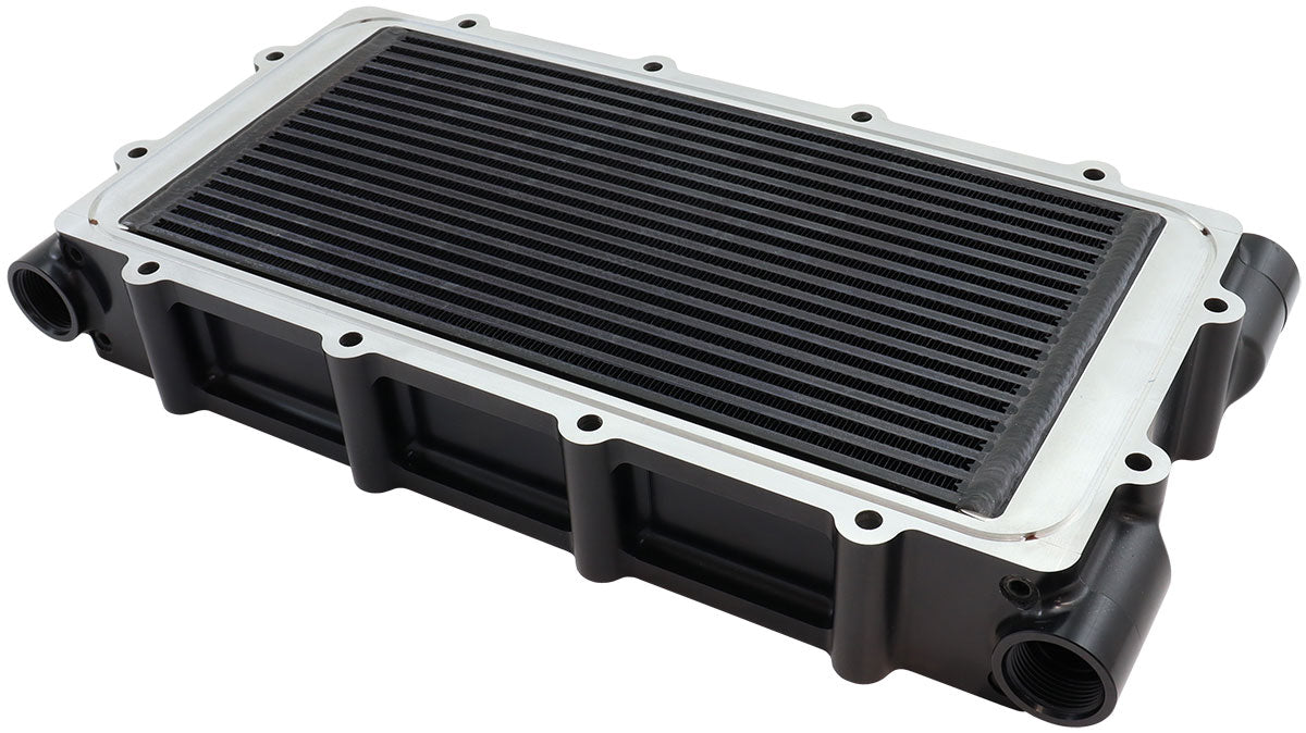 Aeroflow Water to Air Intercooler for Modular Intake Manifold  2-3/4" Tall, Black Anodized CNC Finish