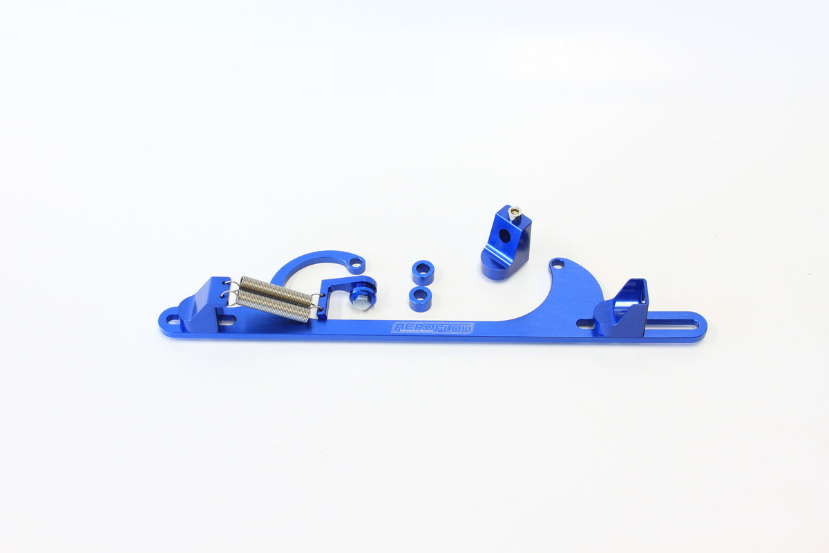 Billet Throttle Cable Bracket 4150 Style    Blue Finish