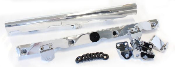 GM LS7 Billet EFI FuelRails - Polished   Suit 14mm Short Length and 3/4" Length Fuel Injectors, -8ORB Ports