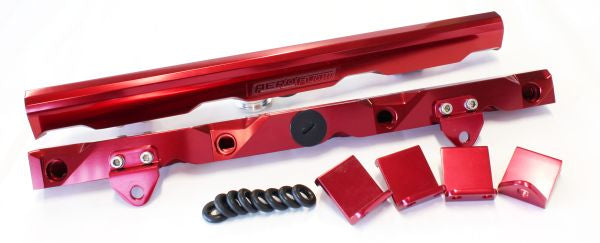 GM LS7 Billet EFI FuelRails - Red  Suit14mm Short Length and 3/4" Length Fuel Injectors, -8ORB Ports