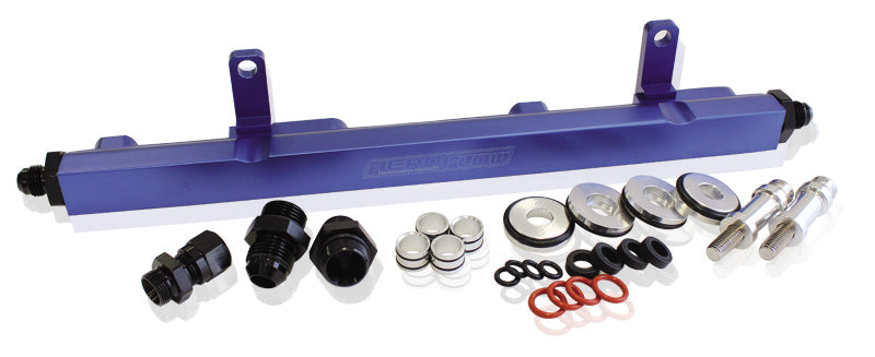 Nissan S13 SR20 BilletEFI Fuel Rail - Blue  Suit 14mm Full Length Fuel Injectors, -8ORB Ports