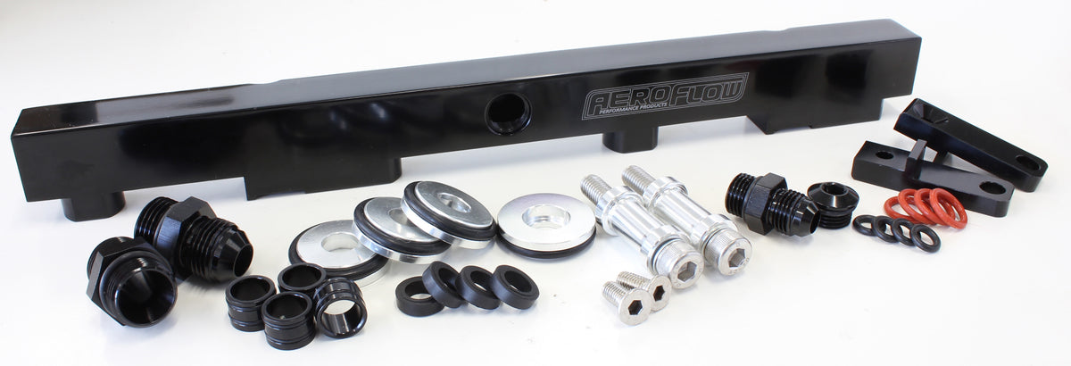 Nissan S13 SR20 BilletEFI Fuel Rail - Black  Suit 14mm Full Length Fuel Injectors, -8ORB Ports