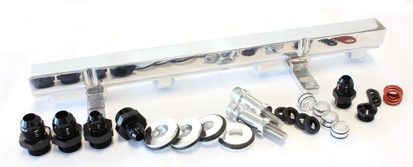 Nissan S13 SR20 BilletEFI Fuel Rail - Polished  Suit 14mm Full Length Fuel Injectors, -8ORB Ports