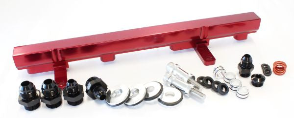Nissan S13 SR20 BilletEFI Fuel Rail - Red  Suit 14mm Full Length Fuel Injectors, -8ORB Ports