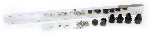Nissan RB26 Billet EFIFuel Rail - Polished  Suit 14mm Full Length Fuel Injectors, -8ORB Ports
