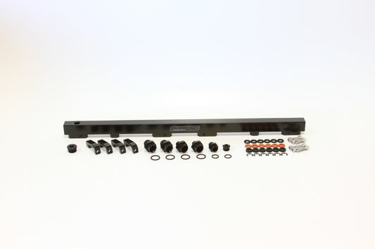 Nissan RB30 Billet EFIFuel Rail - Black   Suit 14mm Full Length Fuel Injectors, -8ORB Ports