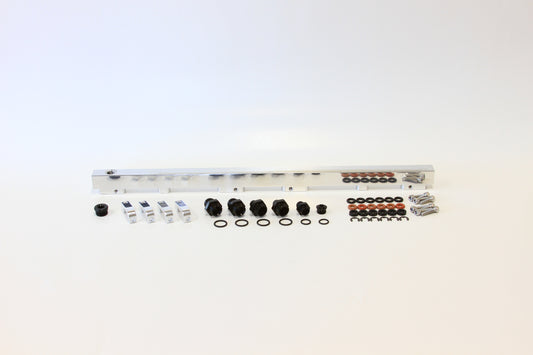 Nissan RB30 Billet EFIFuel Rail - Polished  Suit 14mm Full Length Fuel Injectors, -8ORB Ports