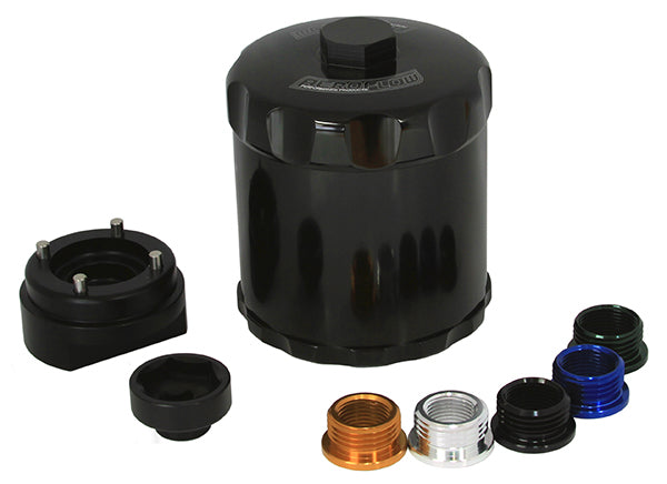 Spin On Reusable Billet Oil Filter - Black    Suits 3/4" & 13/16" Threads