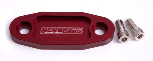 Billet Fuel Pump Block-Off Plate - Red   Suit Ford 302-351C