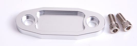 Billet Fuel Pump Block-Off Plate - Silver   Suit Ford 302-351C