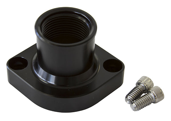 Ford Cleveland Billet Thermostat Housing - Black   Suit Ford302-351C in Straight up Position