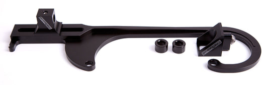 Billet Throttle Cable Bracket 4150 Style    Black Finish Return spring bracket part number AF64-2031BLK sold separately.