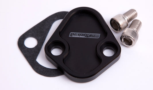 Billet Fuel Pump Block-Off Plate - Black   Suit BB Chev, Ford 289-351W, SB, BB