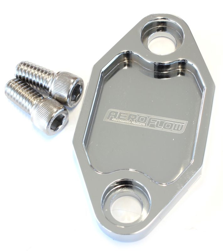 Billet Fuel Pump Block-Off Plate - Chrome   Suit Holden V8