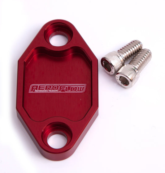 Billet Fuel Pump Block-Off Plate - Red   Suit Holden V8