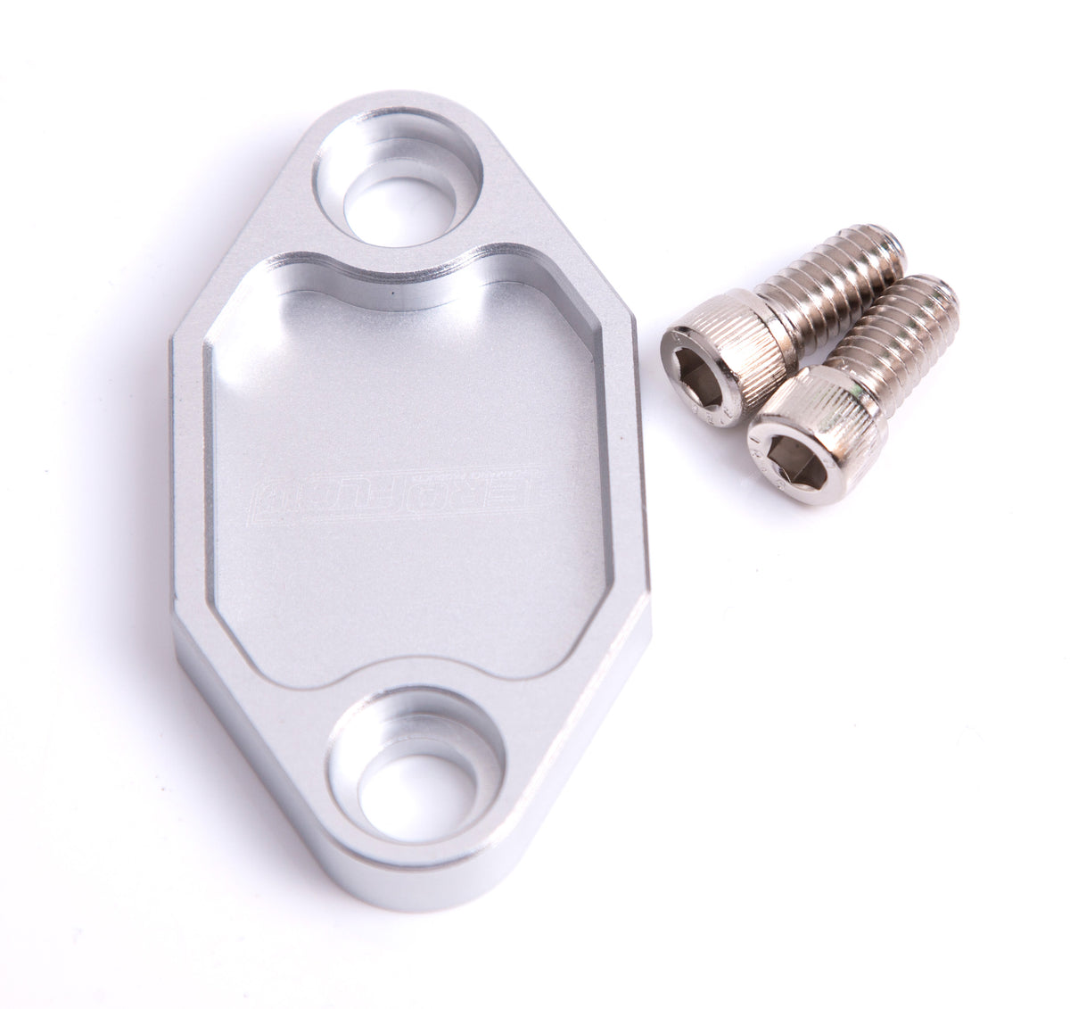 Billet Fuel Pump Block-Off Plate - Silver   Suit Holden V8