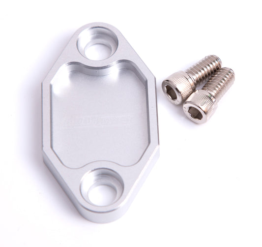 Billet Fuel Pump Block-Off Plate - Silver   Suit Holden V8