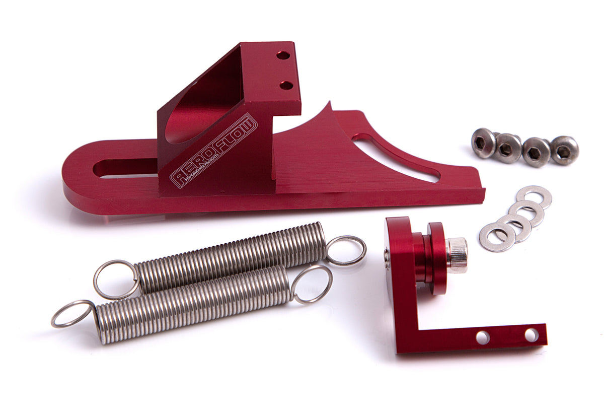 Billet Return Spring Assembly 4150 Style    Red Finish Suits throttle cable bracket part number AF64-2026R sold separately.