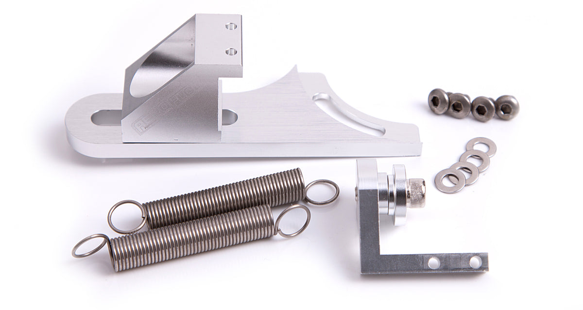 Billet Return Spring Assembly 4150 Style    Silver Finish Suits throttle cable bracket part number AF64-2026S sold separately.