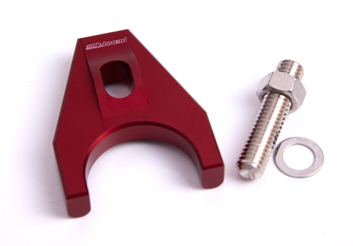 Billet Distributor Hold Down Clamp - Red   Suit SB and BB Chevy