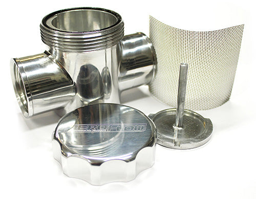 Aeroflow Billet Radiator Filter/Filler   Anodised Silver Finish