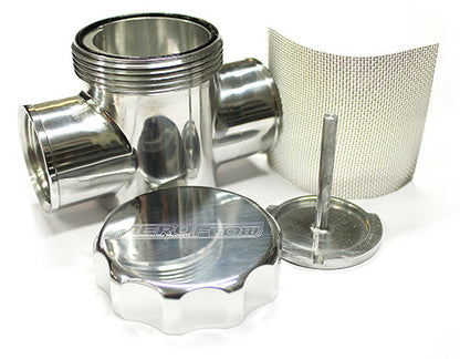 Aeroflow Billet Radiator Filter/Filler   Anodised Silver Finish