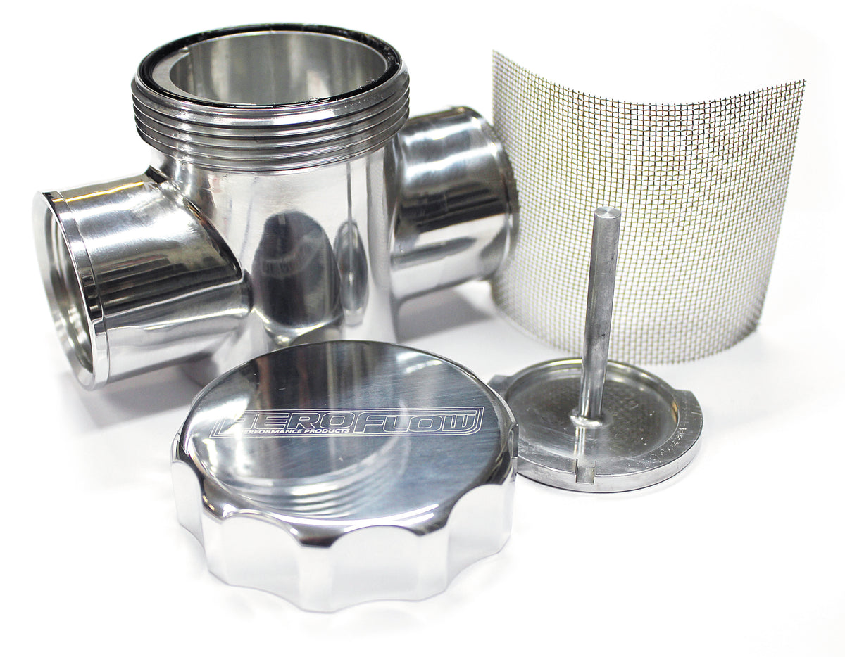 Aeroflow Billet Radiator Filter/Filler   Anodised Silver Finish
