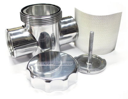 Aeroflow Billet Radiator Filter/Filler   Anodised Silver Finish