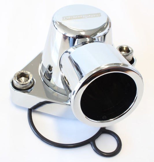 Billet Thermostat Housing - Chrome   Suit Holden V8 (Swivel. No Heater Outlet)