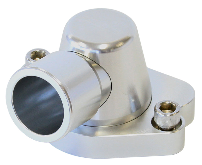Billet Thermostat Housing - Silver    Suit Holden V8 (Swivel. No Heater Outlet)