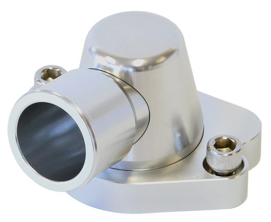 Billet Thermostat Housing - Silver    Suit Holden V8 (Swivel. No Heater Outlet)