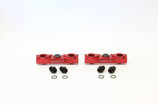 Subaru EJ20, EJ25 SideFeed Billet EFI Fuel Rails - Red  Suit Standard Fuel Injectors, -8ORBPorts