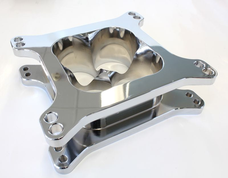 2" Tapered High Velocity Carburettor Spacer   Chrome Finish. Suit 4150 Style Flange