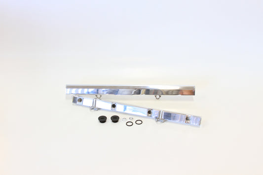 Ford Windsor 5.0L V8 Billet EFI Fuel Rail - Polished  Suit 14mm Full Length Fuel Injectors, -8ORB Ports
