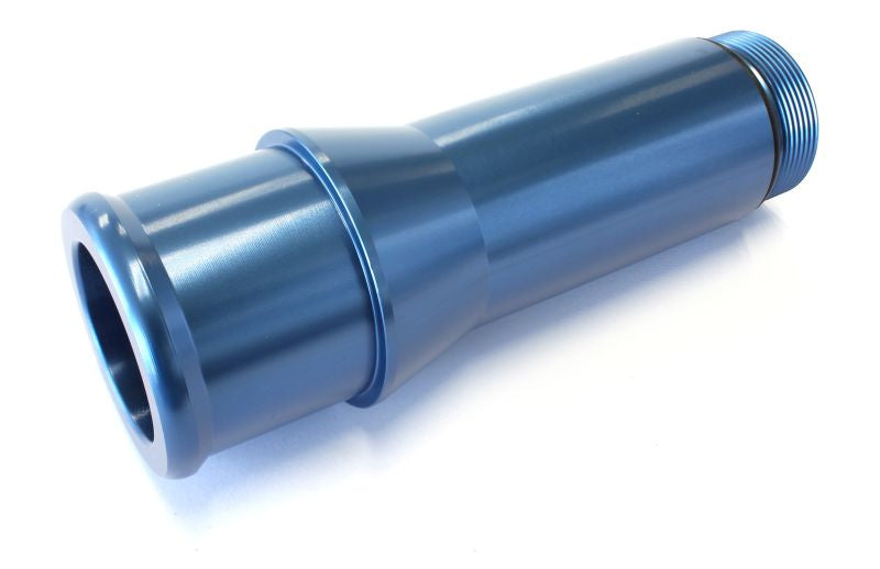 Radiator Hose Adapters - Blue   1.5" O.D., 4.5" Length, 1-1/4"-20 thread, fits most electric water pumps