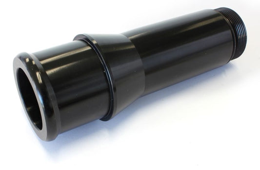 Radiator Hose Adapters - Black    1.5" O.D., 4.5" Length, 1-1/4"-20 thread, fits most electric water pumps