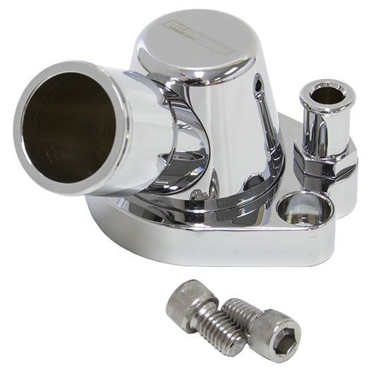 Billet Thermostat Housing - Chrome    Suit Holden 253-308, with optional heater outlet, Swivel
