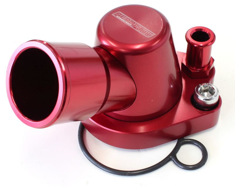 Billet Thermostat Housing - Red   Suit Holden 253-308, with optional heater outlet,