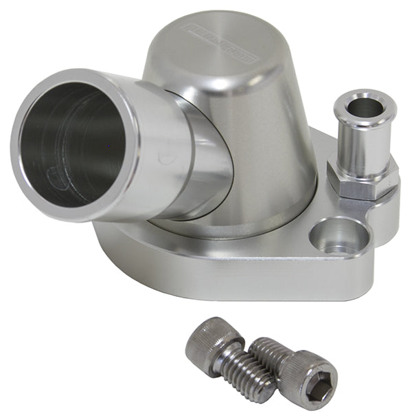 Billet Thermostat Housing - Silver    Suit Holden 253-308, with optional heater outlet, Swivel
