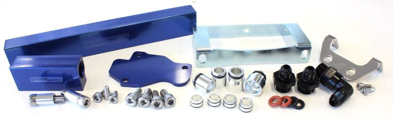 Mazda Series 6,7,8 13BBillet EFI Fuel Rails - Blue  Suit 14mm Full Length Fuel Injectors, -8ORB Ports