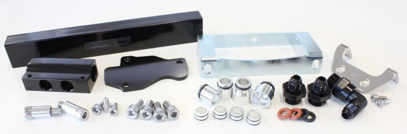 Mazda Series 6,7,8 13BBillet EFI Fuel Rails - Black  Suit 14mm Full Length Fuel Injectors, -8ORB Ports